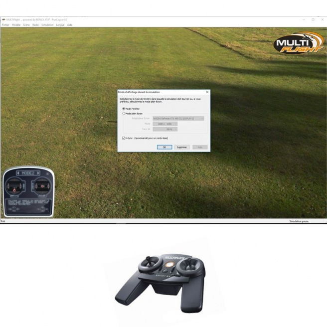 Simulateur de vol MULTIFLIGHT Plus avec radio SMART SX 6