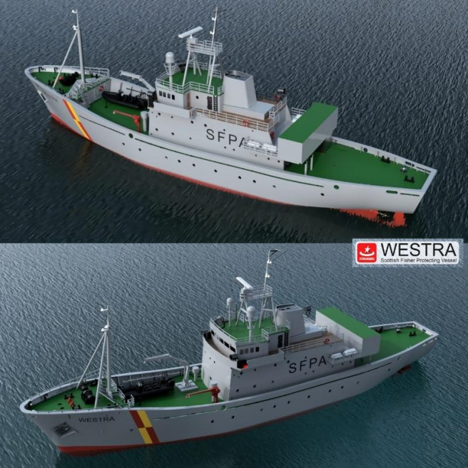 Bateau Ecossais de surveillance des pêches Westra 1/50 de Türkmodel