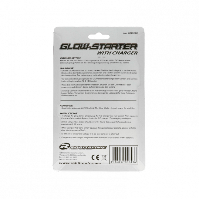 Chauffe bougie avec accu NiMH 2000 mAh - Robitronic