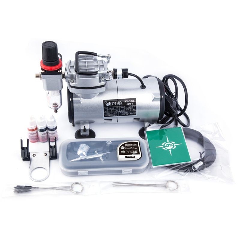 Kit Aérographe Complet Professionnel Avec Compresseur Aérographe, Et 1