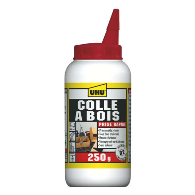 Colle à bois UHU Express - Flacon 250g avec bec doseur