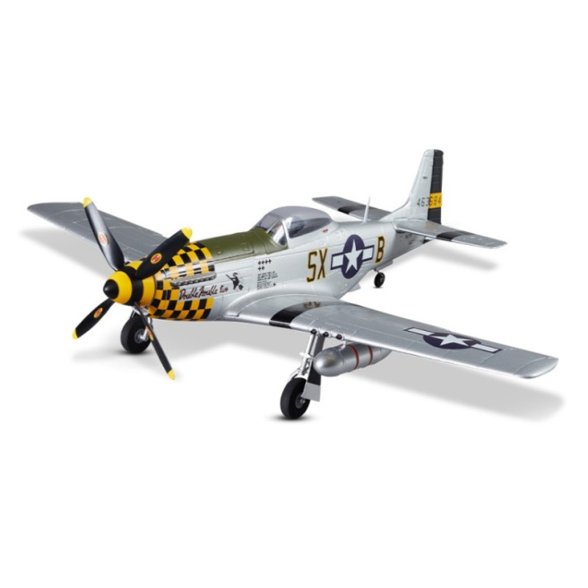 Avion P-51D Mustang Warbird kit PNP jaune 750mm de Derbee