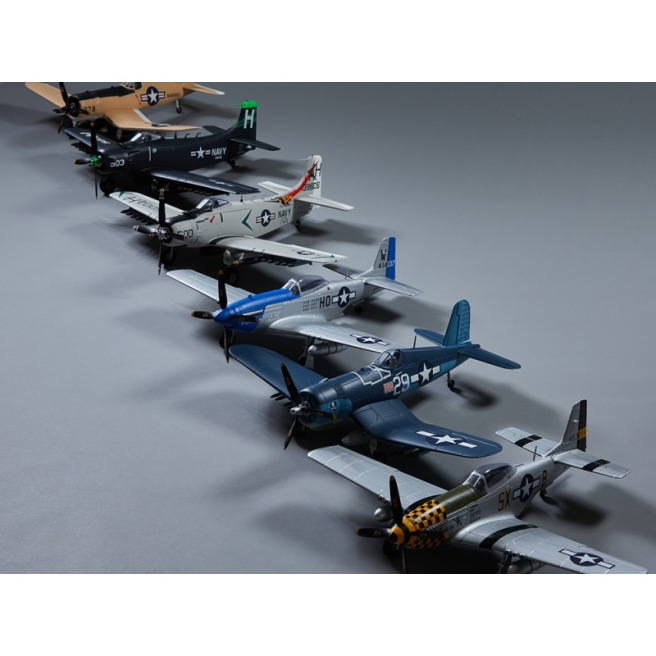 Avion F4U Corsair Bleu Mini Warbird Série kit PNP 750mm de Derbee Avion F4U Corsair Bleu Mini Warbird Série kit PNP 750mm de Derbee