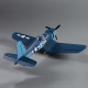 Avion F4U Corsair Bleu Mini Warbird Série kit PNP 750mm de Derbee