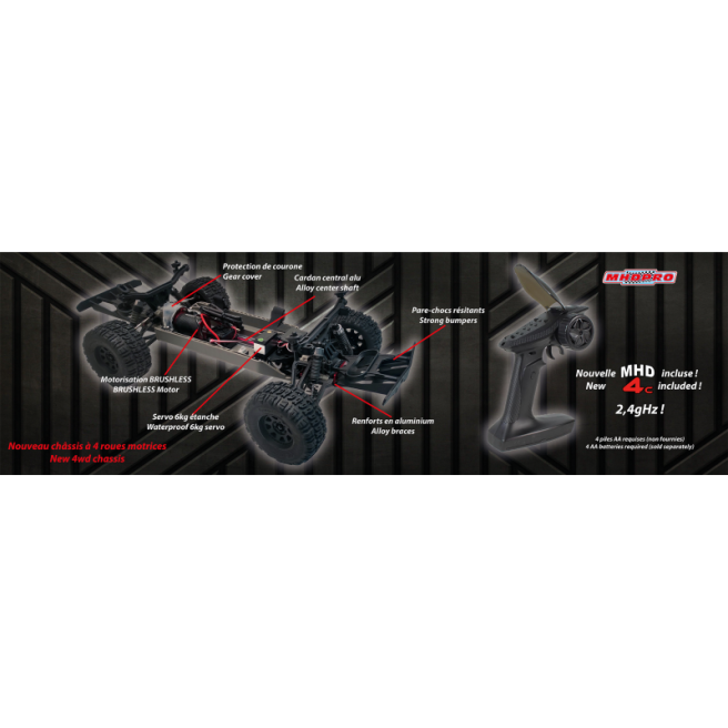 Voiture 4x4 US PICK UP Combo 2S 1:10 XL de MHD Pro