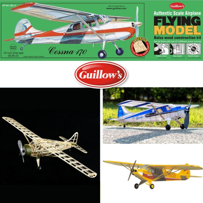 Guillow's Avions Flying Model / Indoor Cessna Piper Cub Beaver _ R-M