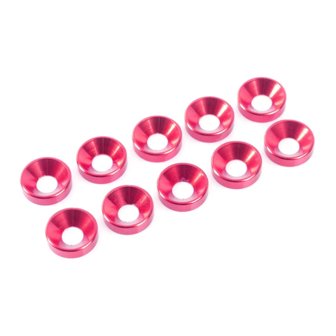 Rondelle en aluminium rouge pour vis à tête conique M3 - Revtec - 10 pcs