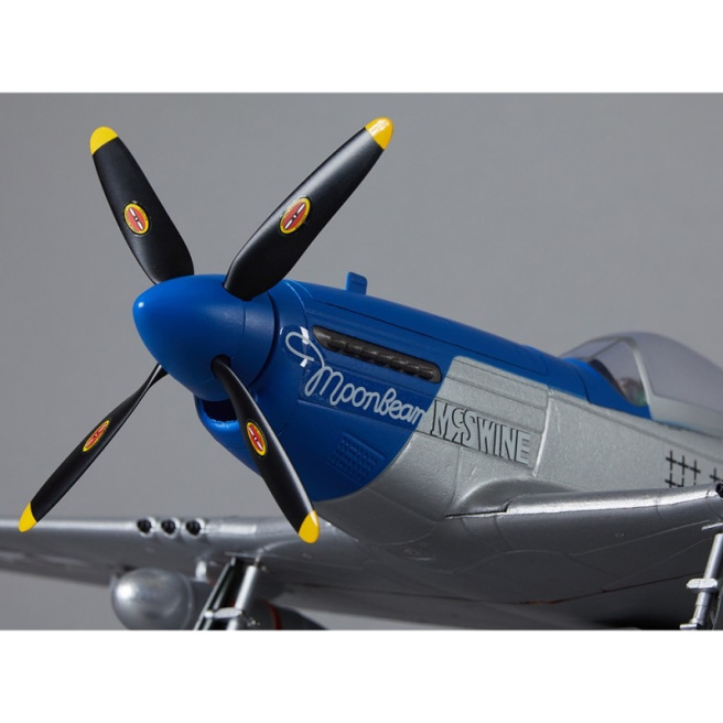 Avion P-51D Mustang Warbird kit PNP jaune 750mm de Derbee