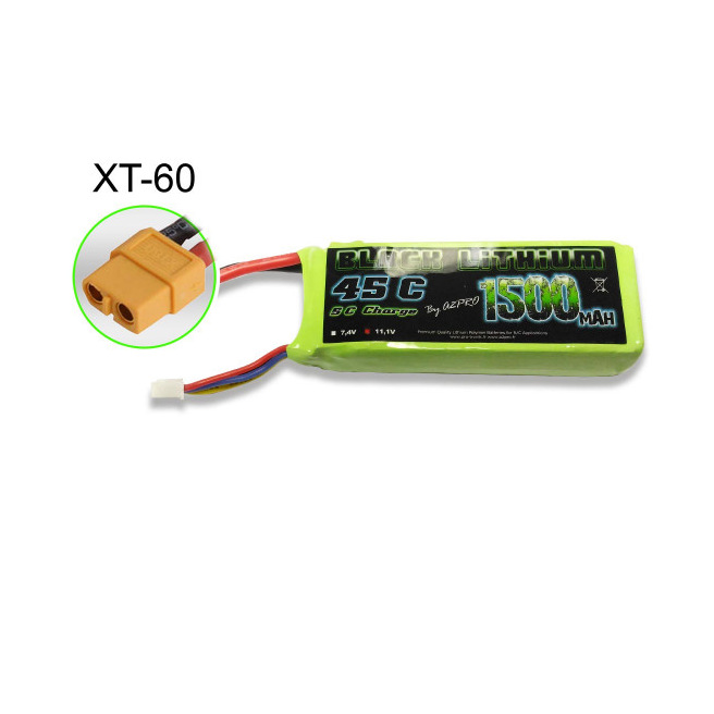 Batterie LiPo 3S 2200mAh 45C XT60 - Black Lithium