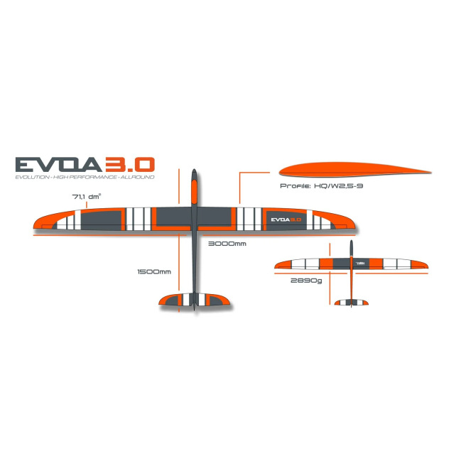 Planeur électrique EVOA 3.0 PNP tout fibre - Robbe Planeur électrique EVOA 3.0 PNP tout fibre - Robbe