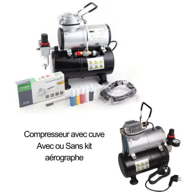 Compresseurs AS18 Fengda pour aérogrphes - Avec ou sans cuve Compresseurs AS18 Fengda pour aérogrphes - Avec ou sans cuve