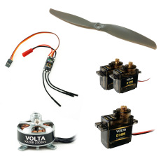 Set de propulsion et servos pour CAP 10 Indoor - RC Factory Set de propulsion et servos pour CAP 10 Indoor - RC Factory