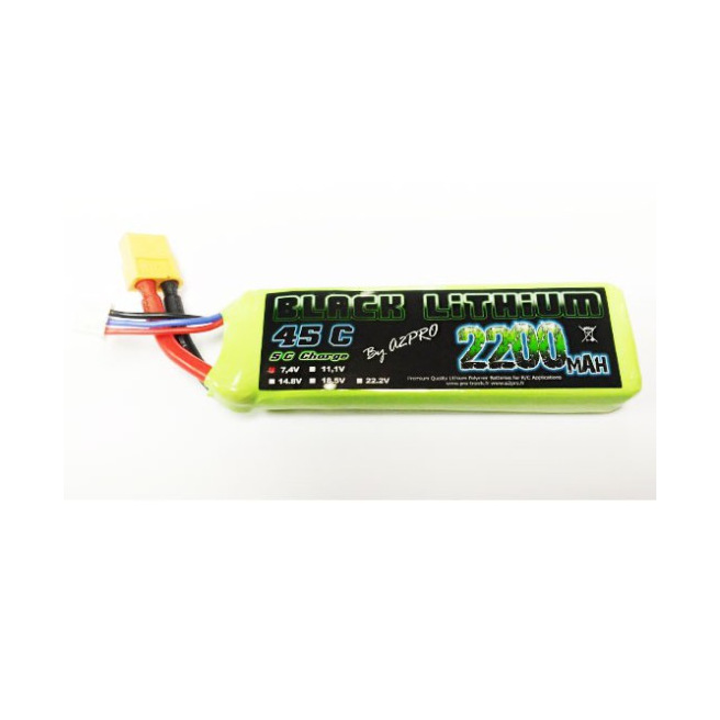 Batterie LiPo 3S 2200mAh 45C XT60 - Black Lithium