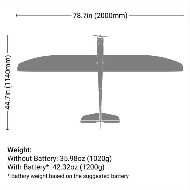 Planeur Night Radian 2.0m PNP E-Flite