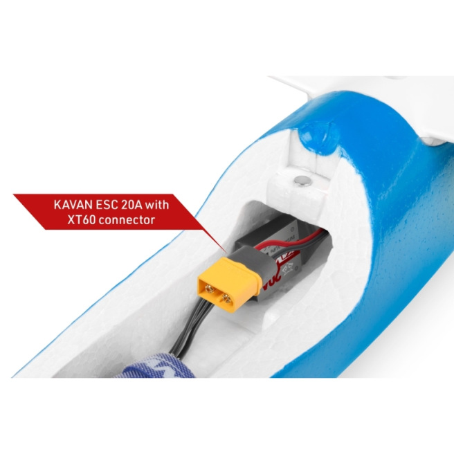 Planeur Falke 1800mm ARF Bleu/Rouge de Kavan