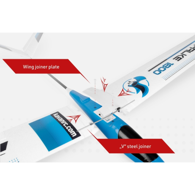 Planeur Falke 1800mm ARF Bleu/Rouge de Kavan