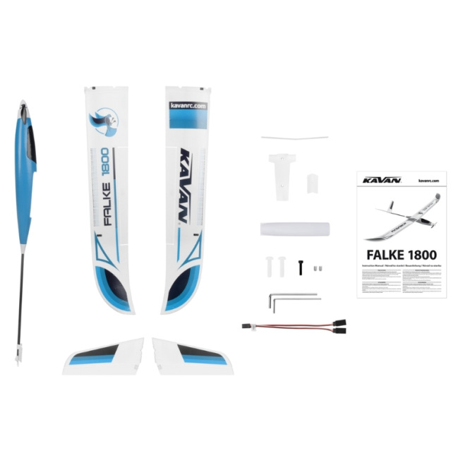Planeur Falke 1800mm ARF Bleu/Rouge de Kavan