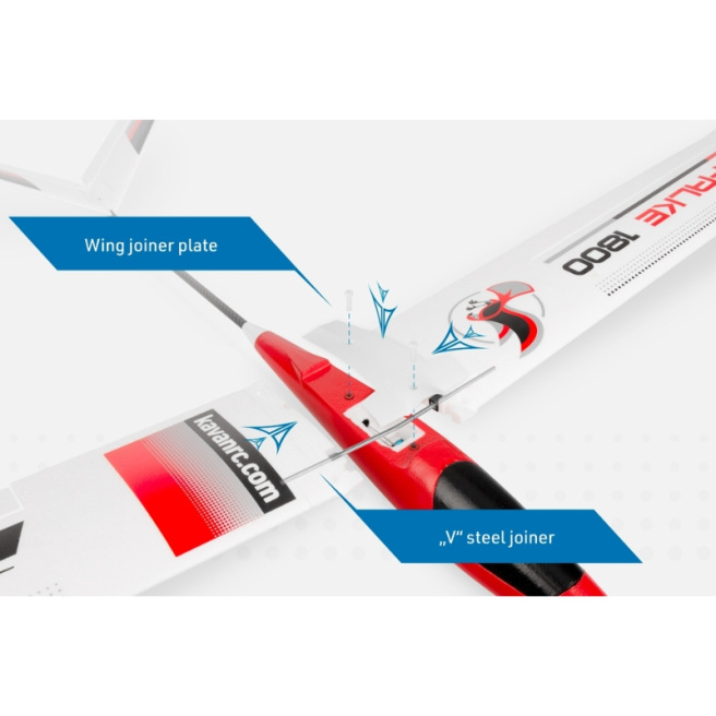 Planeur Falke 1800mm ARF Bleu/Rouge de Kavan