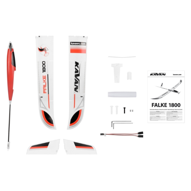 Planeur Falke 1800mm ARF Bleu/Rouge de Kavan