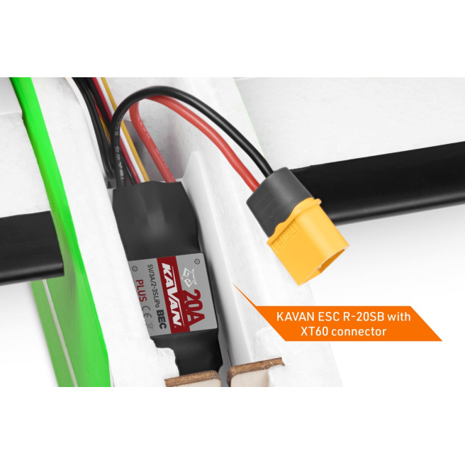 Planeur Twisty 1512mm PNP Orange/Vert de Kavan