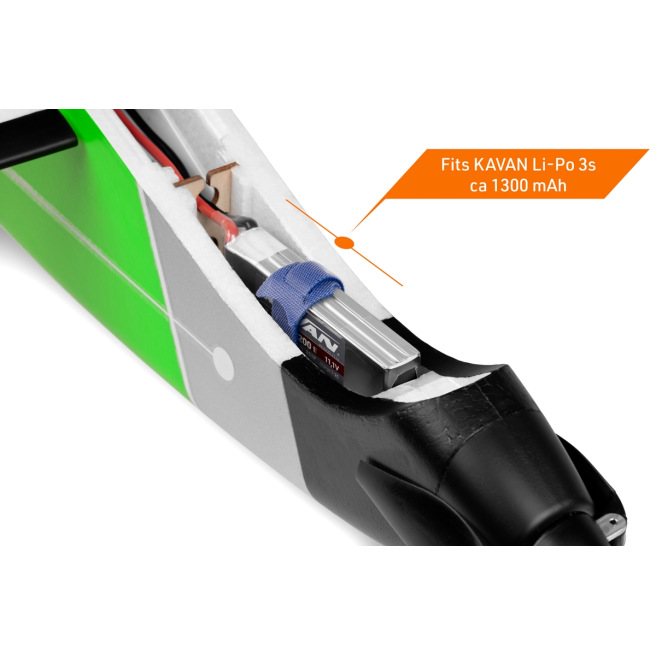 Planeur Twisty 1512mm PNP Orange/Vert de Kavan