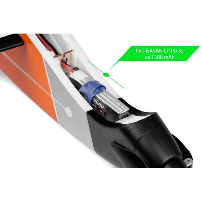 Planeur Twisty 1512mm PNP Orange/Vert de Kavan