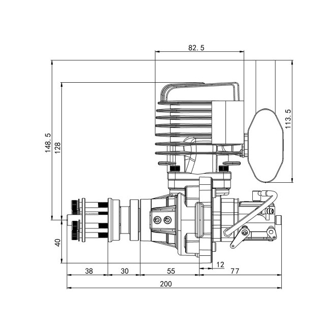 Série de moteurs thermiques essence EPHIL 20cc / 38cc / 40cc / 60cc / 76cc