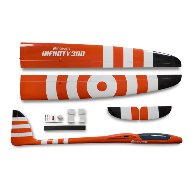 Planeur RC Infinity 300 V2 2990 mm électrique ARF+ en fibre GFK de D-Power