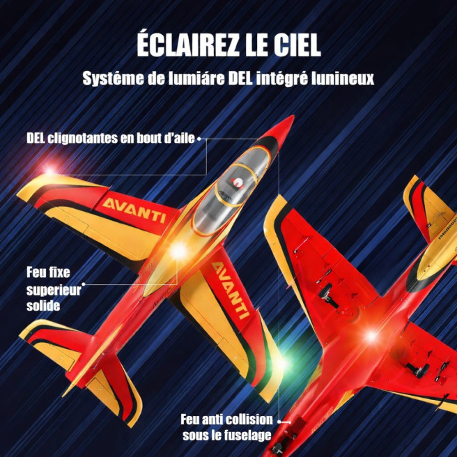 Jet Avanti 90 mm EDF 1/10 1290 mm PNP Rouge FMS – Edition 18e anniversaire