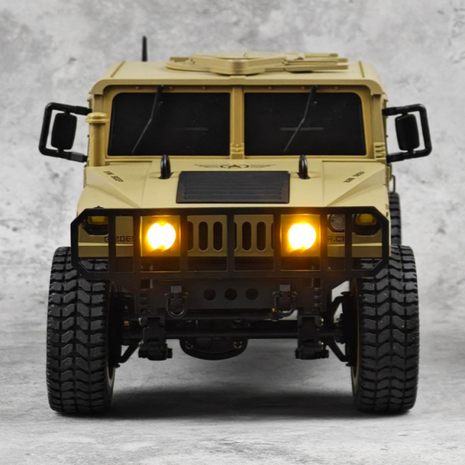 Voiture Hummer 1/16 RTR jaune sable ou vert armée avec éclairage LED – Scientific MHD