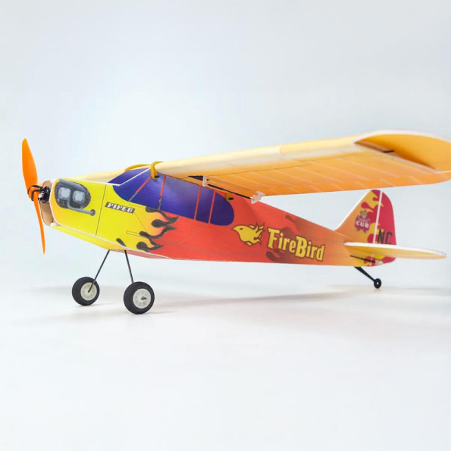 Avion J3 Fire Bird 600 mm kit à construire bois/mousse Dancing Wings Hobby