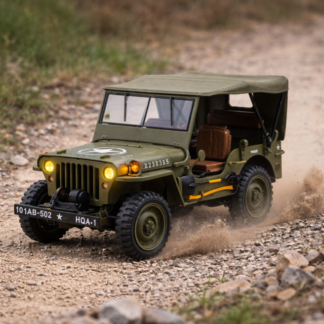 Voiture Jeep Willys 1/14 RTR avec boîte de vitesses de Scientific MHD