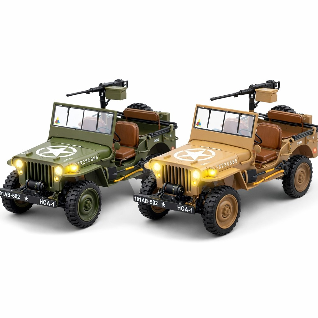 ジープ ラジコン Jeep Willys Jeep Willys RC 1/14 RTR Jaune / Vert avec boîte 2 vitesses – MHD | R-M