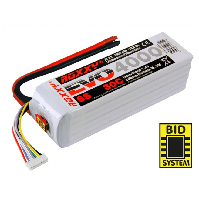 Batteries LiPo EVO de 2 à 6S - 30C - 350 à 5000mAh - ROXXY