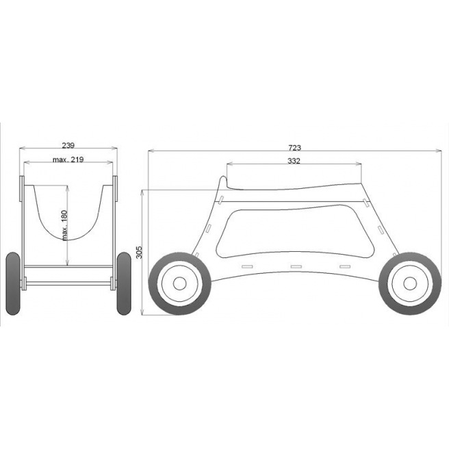 Chariot Dolly pour décollage de planeur