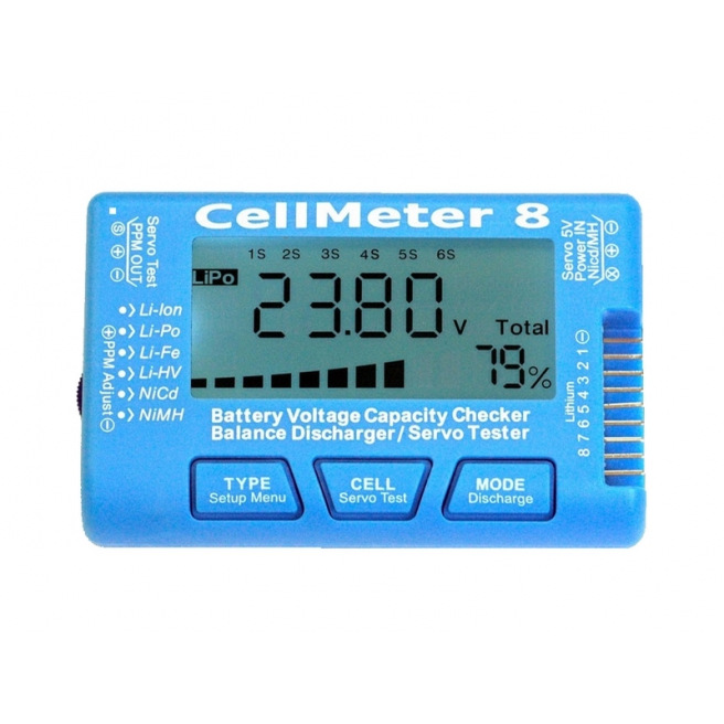 Testeur de batteries et de servos CELLMETER 8