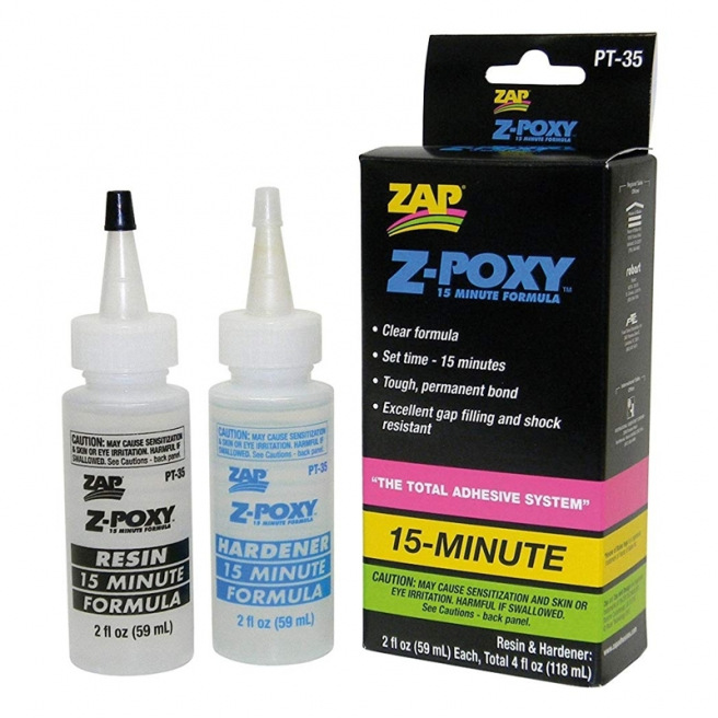 ZAP Colle Z-POXY 15 Minutes, Colle époxy 2 composants, 118ml _R-Models