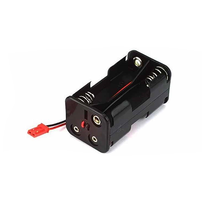 Boîtier Support Pour 4 Piles AAA - Connecteurs Fils 14 Cm, Noir, à Souder, Pour Projets électroniques