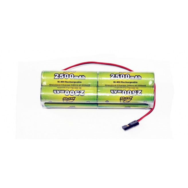 Pack accu NiMh 9.6V 2500mAh avec fiche JR - A2Pro