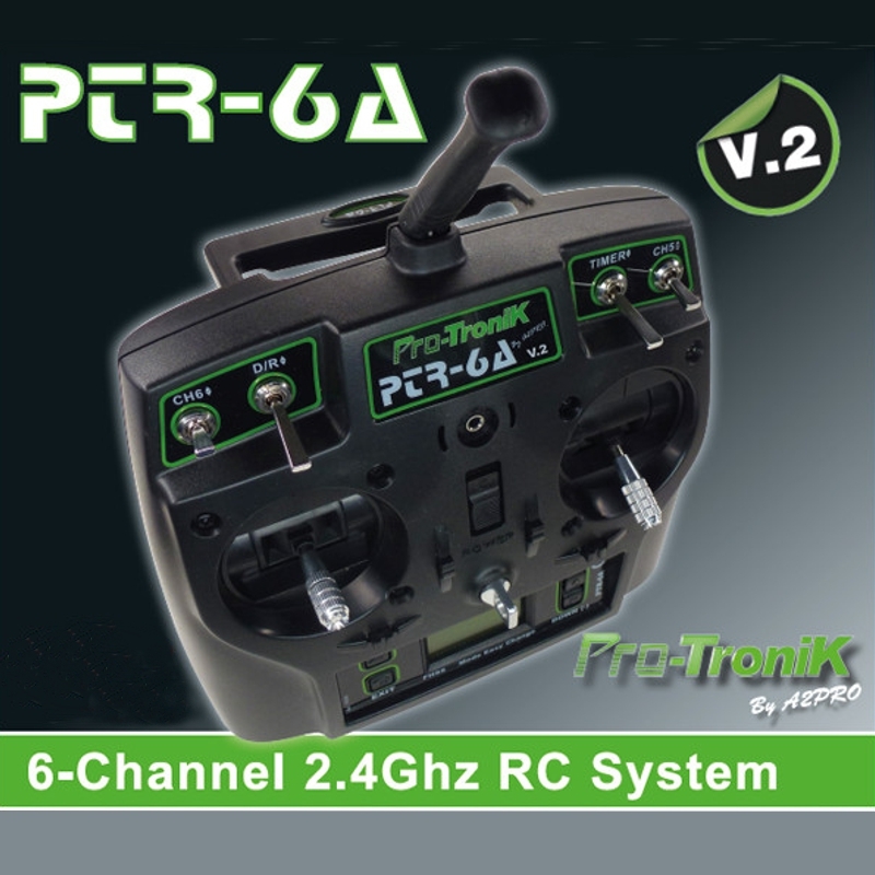 Pro-Tronik, Radio PTR-6A V2 6 voies + accu et récepteur RX8 _ R-Models