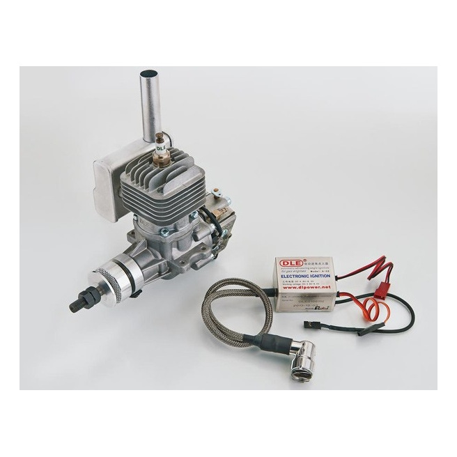 Moteur DLE 20 RA avec allumage et pot d'échappement