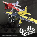 Avion Indoor Gee Bee de RC Factory - Rouge/Blanc et Noir/Jaune