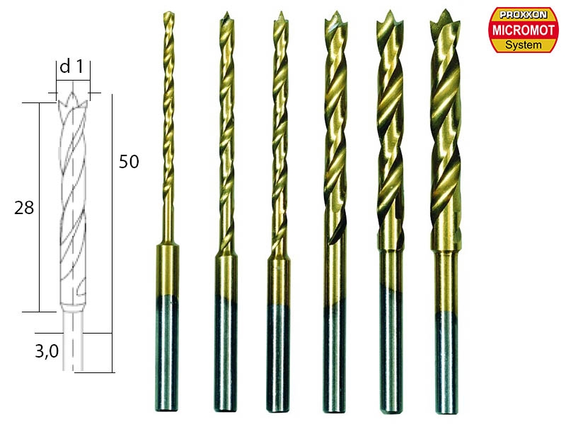 Set Punte Legno Jeu 2 Forets Fraiseurs 8mm - Butée Profondeur - Pour Bois Et Plastique Punte Per Legno