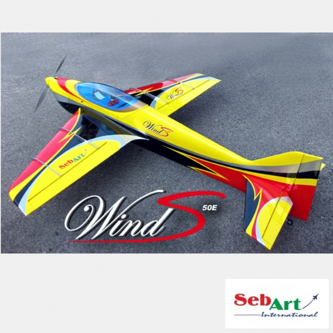 Avion Wind S 50E ARF rouge et bleu de Sebart - Env.: 158cm
