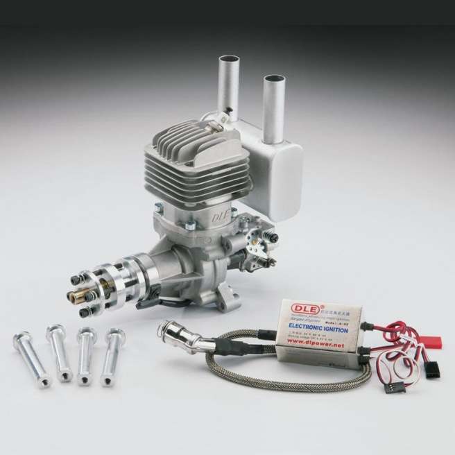 Moteur DLE 35RA avec allumage électronique et pot d'échappement Moteur DLE 35RA avec allumage électronique et pot d'échappement