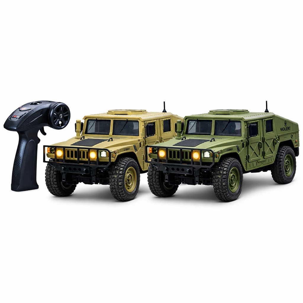 Hummer RC crawler 1/16 4x4 RTR LED jaune sable ou vert armée – MHD